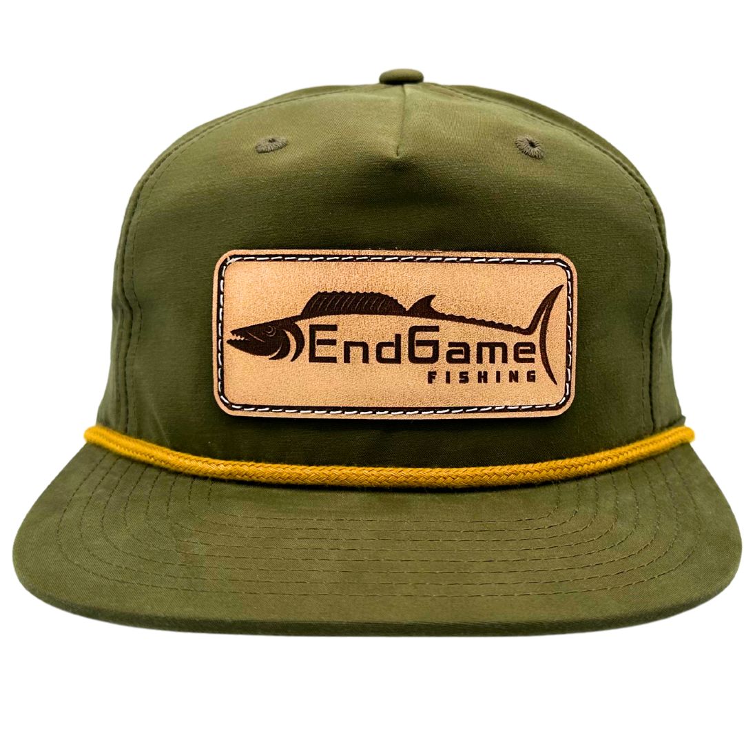 EndGame Fishing Leather Patch Rope Hat in Loden & Gold