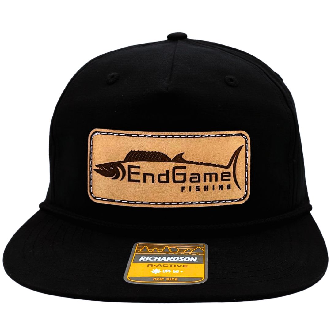 EndGame Fishing Leather Patch Rope Hat in All Black
