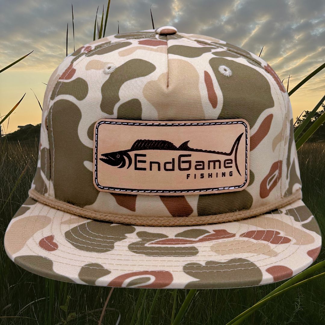 EndGame Fishing Leather Patch Rope Hat in Harvest Camo