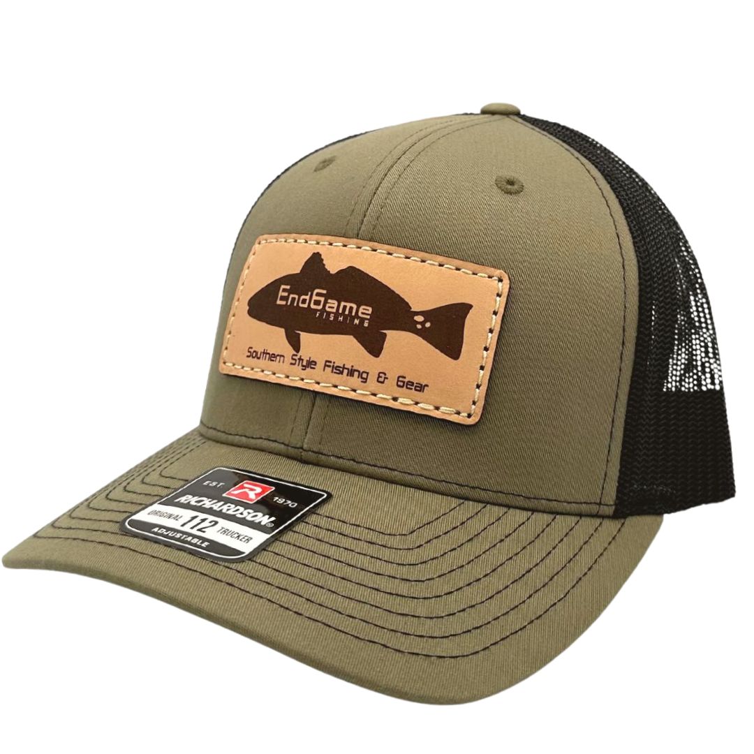 EndGame Redfish Leather Patch Hat in Loden & Black