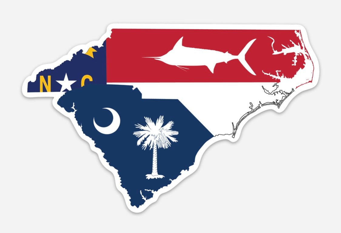 North Carolina and South Carolina Marlin Decal
