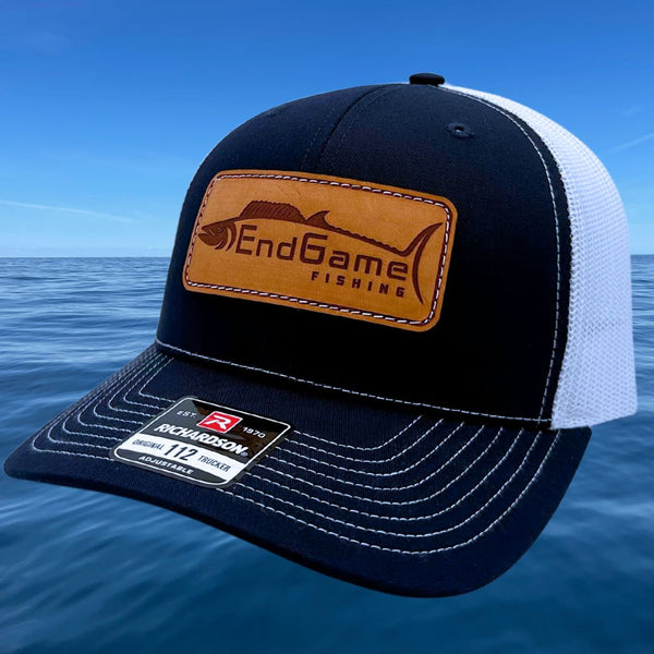 EndGame Fishing Leather Patch Hat in Navy