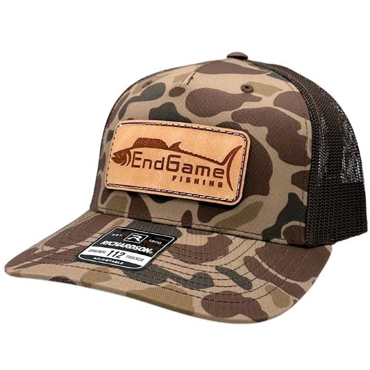 EndGame Fishing Leather Patch Hat in Duck Camo
