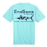 EndGame Fishing Blue Water Camo Marlin Pocket Tee - Aqua