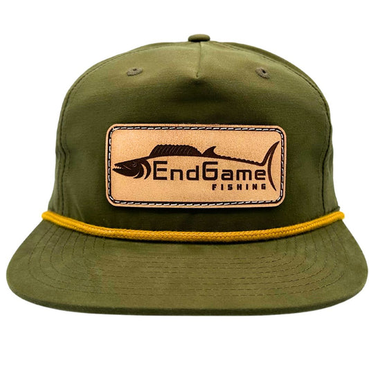 EndGame Fishing Leather Patch Rope Hat in Loden & Gold