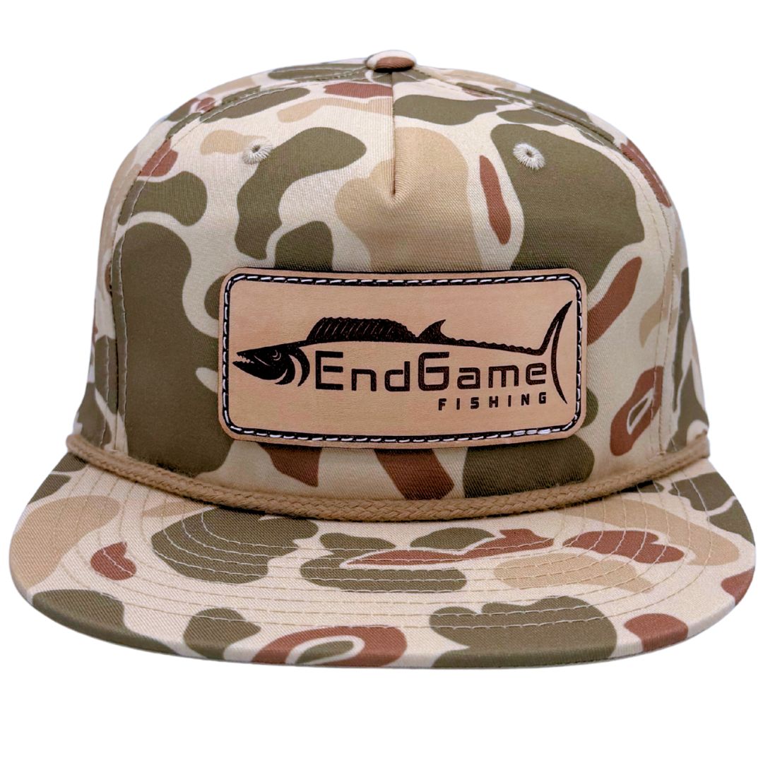 EndGame Fishing Leather Patch Rope Hat in Harvest Camo