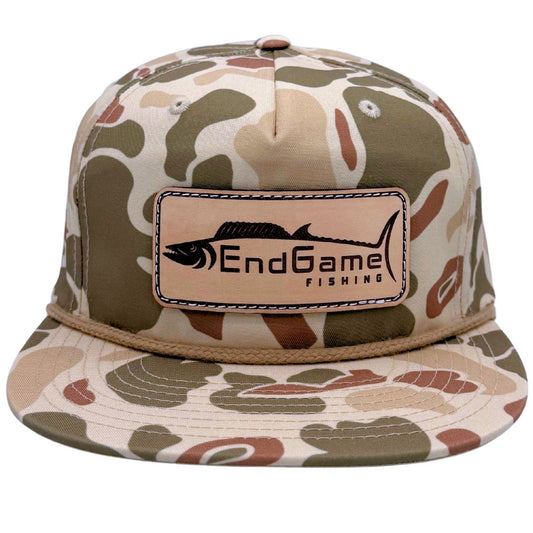 EndGame Fishing Leather Patch Rope Hat in Harvest Camo