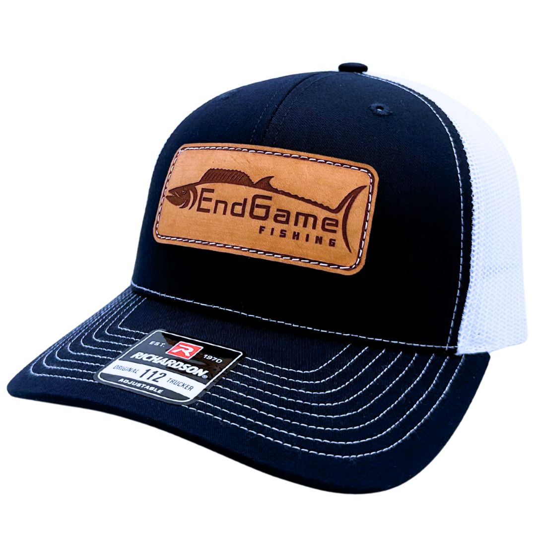 EndGame Fishing Leather Patch Hat in Navy