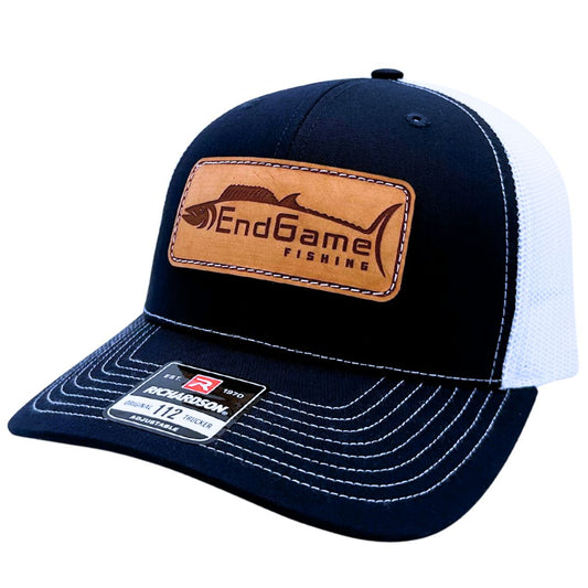 EndGame Fishing Leather Patch Hat in Navy