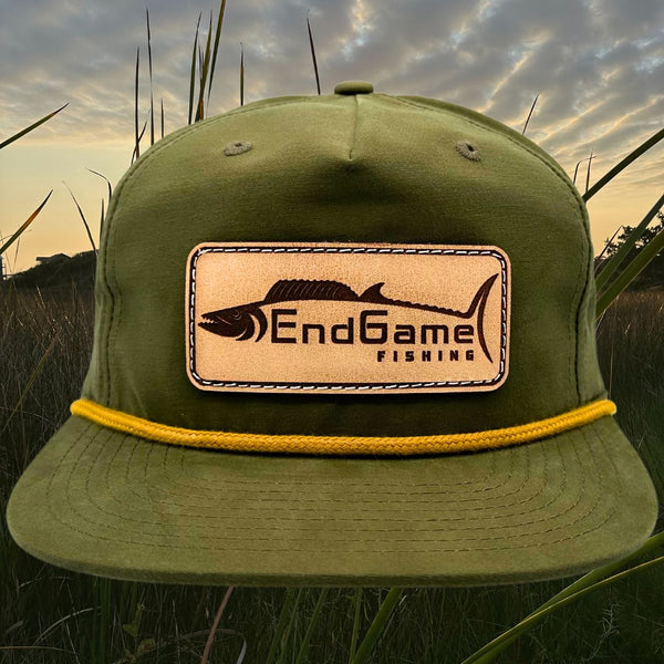 EndGame Fishing Leather Patch Rope Hat in Loden & Gold