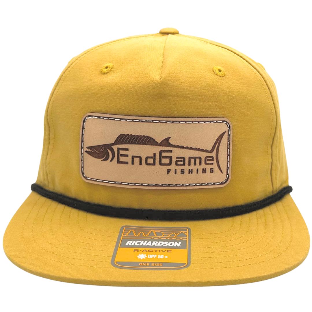 EndGame Fishing Leather Patch Rope Hat in Biscuit & Black