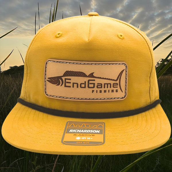 EndGame Fishing Leather Patch Rope Hat in Biscuit & Black
