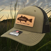 EndGame Redfish Leather Patch Hat in Loden & Black