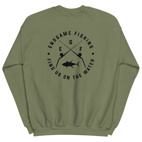 EndGame Fishing 80 Wide Cross Logo Crew Neck in Black