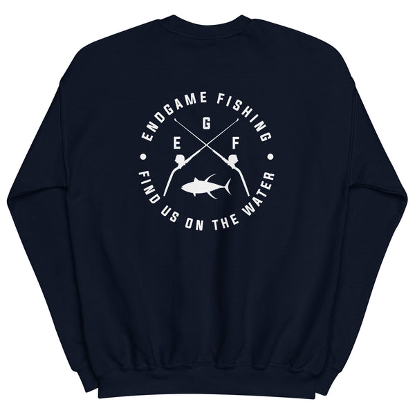 EndGame Fishing 80 Wide Cross Logo Crew Neck in White