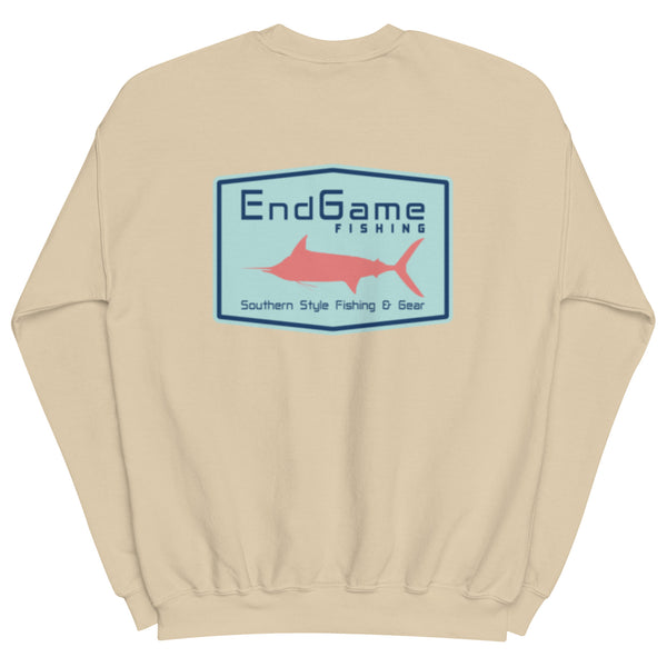 EndGame Fishing Emblem Coral Marlin Logo Crew Neck