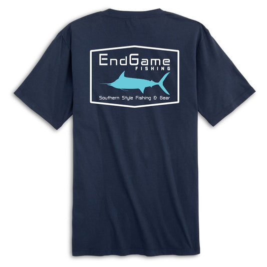 EndGame Fishing Marlin Emblem Pocket Tee - Navy Blue