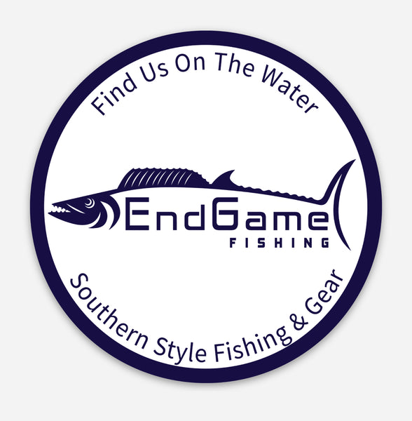 EndGame Fishing White Round Logo Decal